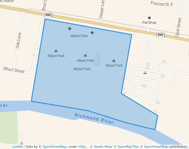 walking in Albert Park map in Casino