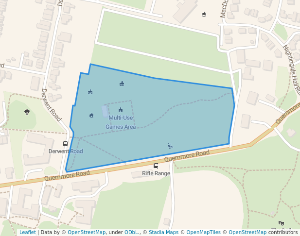 walking in Highfield Recreation Ground map in Lancaster