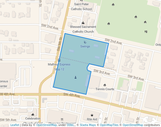 walking in Lions Park map in Ontario