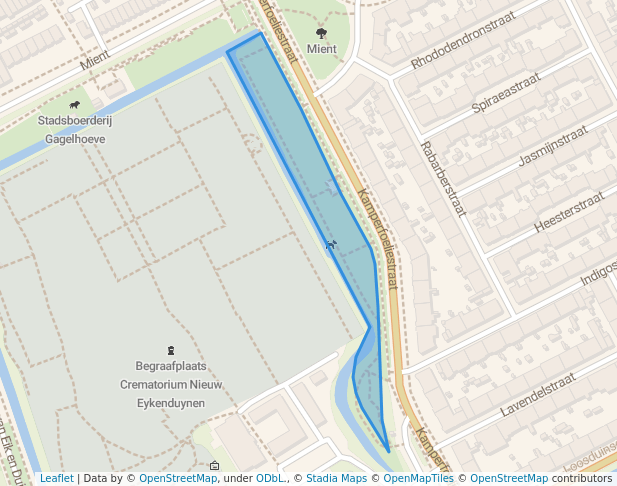 walking in Buurttuin Kamperfoeliestraat map in Den Haag