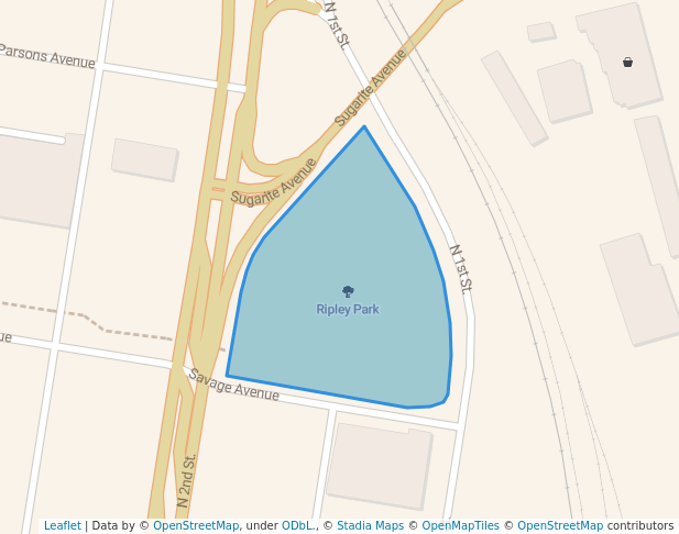 walking in Ripley Park map in Raton