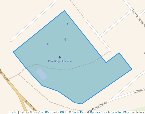 walking in Parc Roger-Lemelin map in Québec