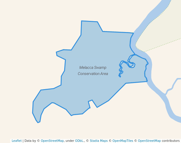 walking in Melacca Swamp Conservation Area map in Tumbling Waters