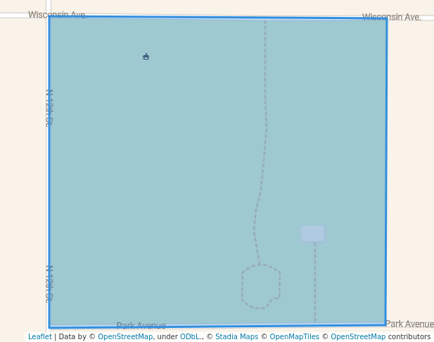 walking in Veteran's Park map in Oostburg