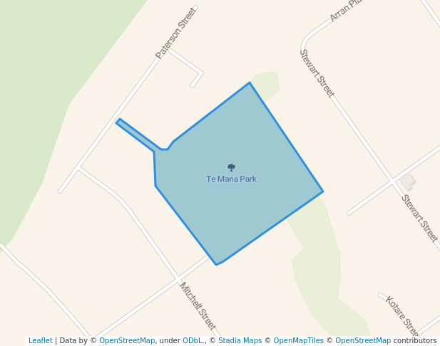 walking in Te Mana Park map in Whanganui