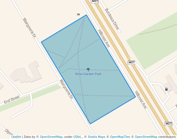 walking in Rose Garden Park map in Randburg