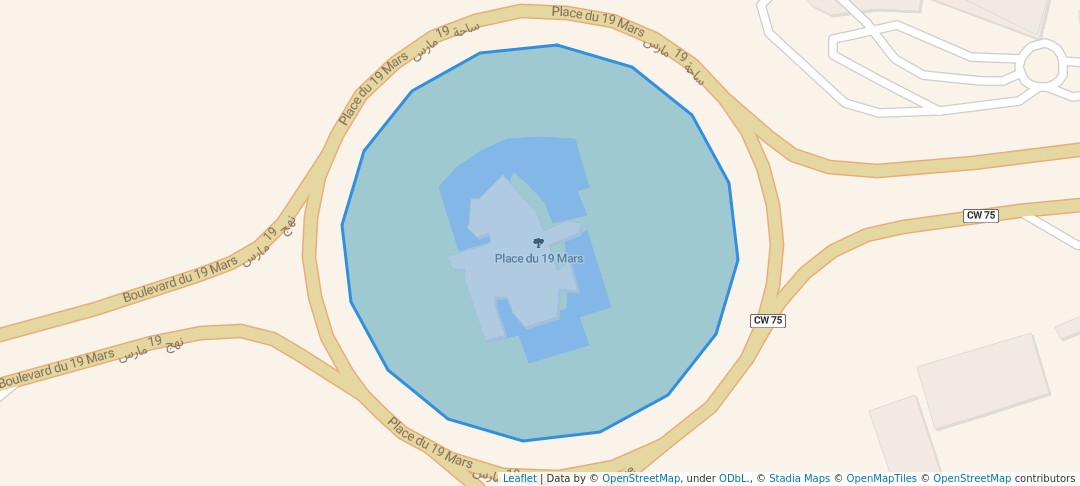 walking in Place du 19 Mars map in Oran