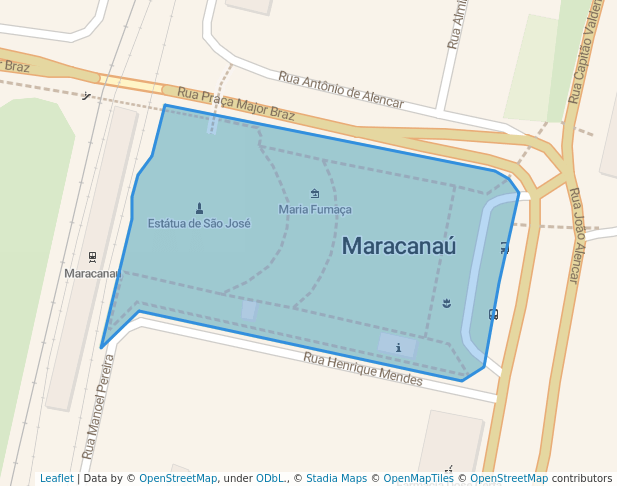 walking in Praça Major Braz map in Maracanaú