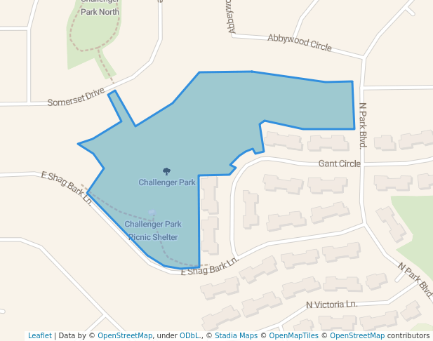 walking in Challenger Park map in Streamwood