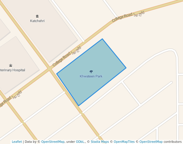 walking in Khwateen Park map in Chishtian Sharif