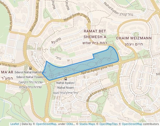 walking in פארק איילון map in Bet Shemesh