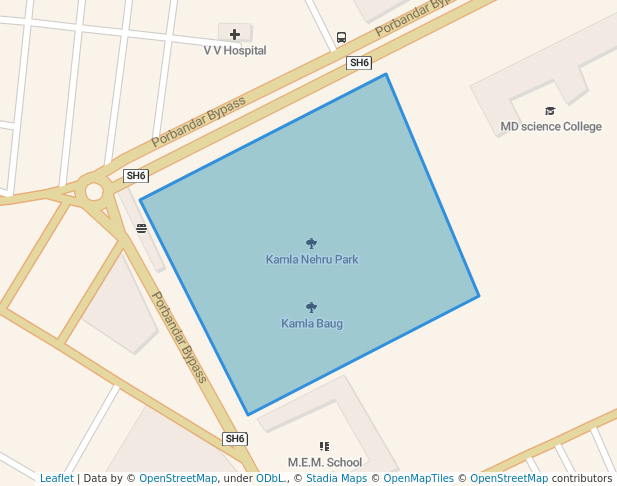 Kamla Nehru Park in Porbandar | Map and Routes