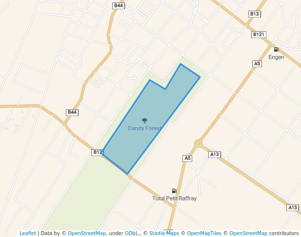 walking in Daruty Forest map in Petit Raffray