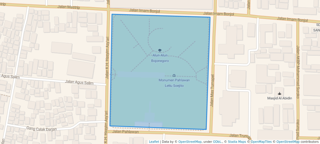 walking in Alun-Alun Bojonegoro map in Bojonegoro