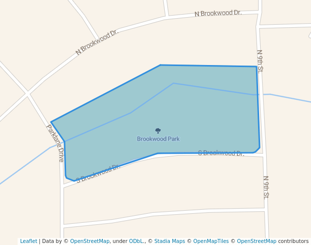 walking in Brookwood Park map in Perry