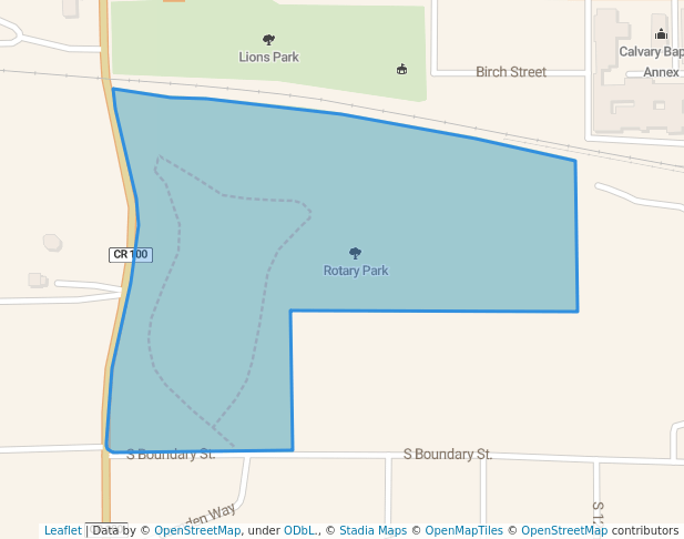 walking in Rotary Park map in Perry