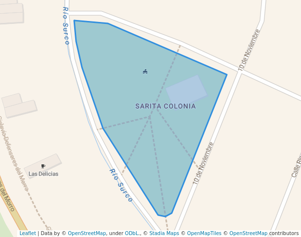 walking in Parque Sarita Colonia map in Chorrillos