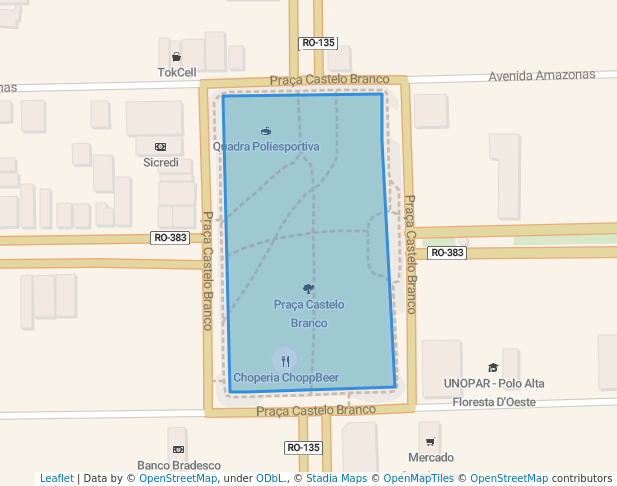 walking in Praça Castelo Branco map in Alta Floresta D'Oeste
