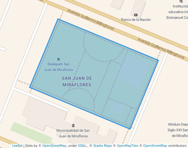 walking in Plaza de Armas de San Juan de Miraflores map in San Juan de Miraflores