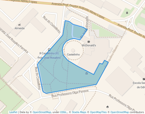 walking in Jardim do Castelinho map in Odivelas