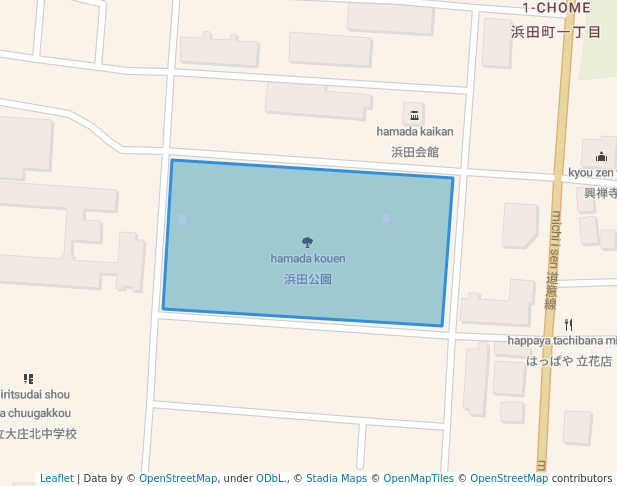 walking in 浜田公園 map in Amagasaki