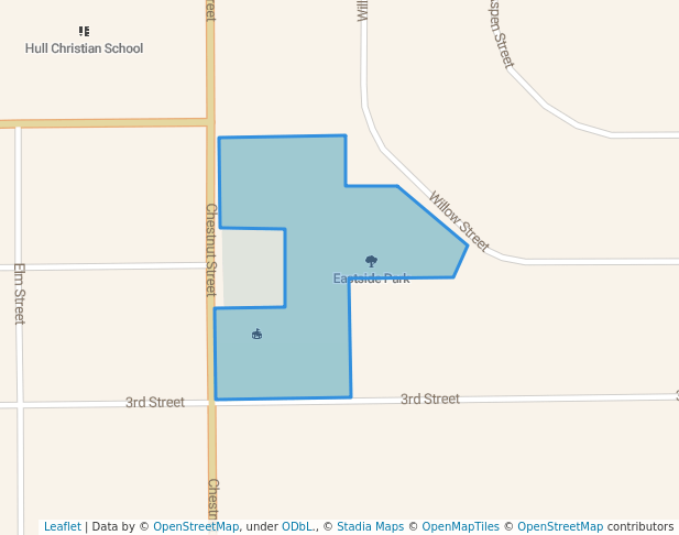 walking in Eastside Park map in Hull
