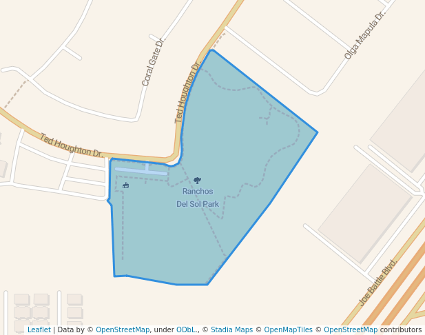 walking in Ranchos Del Sol Park map in El Paso