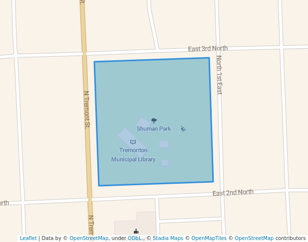 walking in Shuman Park map in Tremonton