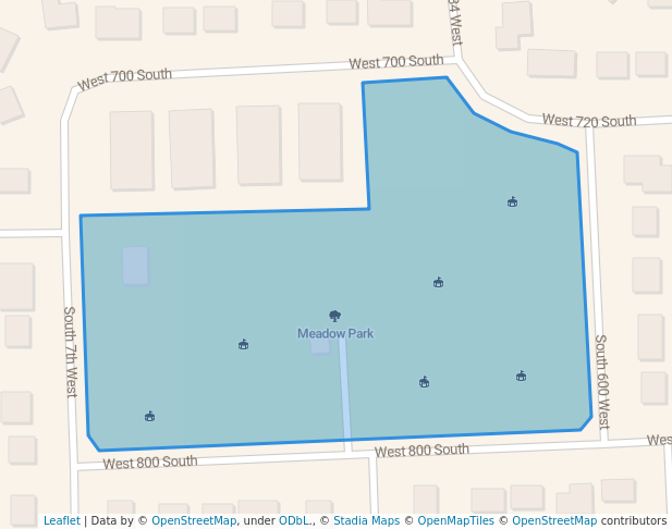 walking in Meadow Park map in Tremonton