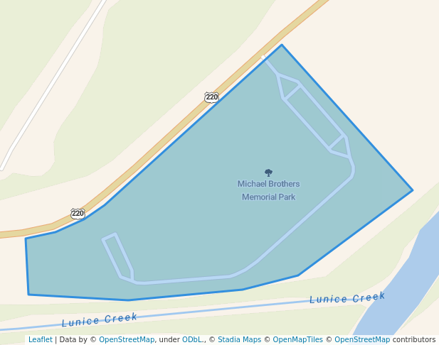 walking in Michael Brothers Memorial Park map in Petersburg