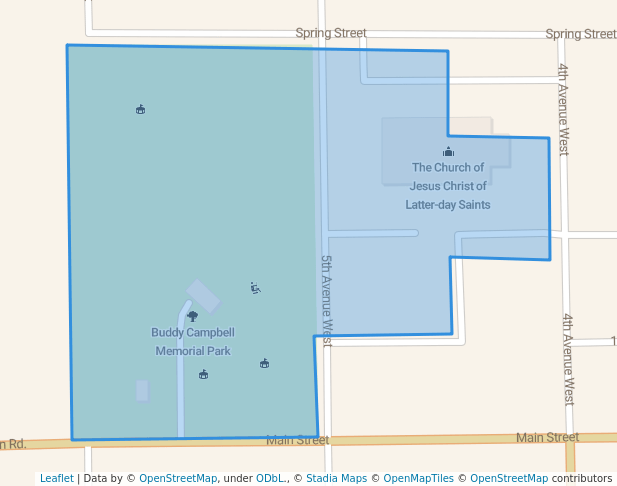 walking in Buddy Campbell Memorial Park map in Lava Hot Springs