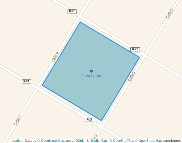 walking in Plaza Bolivar map in Sabaneta