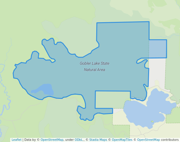 walking in Gobler Lake State Natural Area map in Tomahawk
