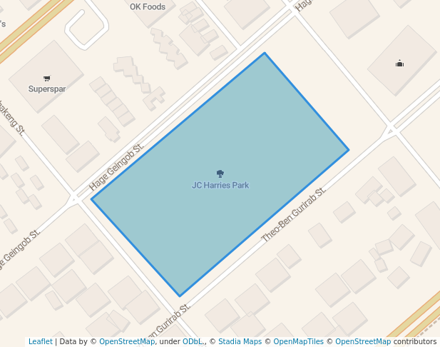 JC Harries Park in Walvis Bay | Map and Routes