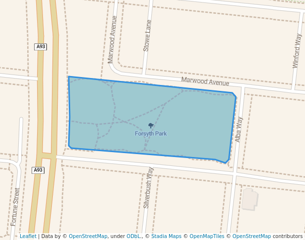 walking in Forsyth Park map in Truganina