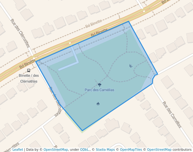 walking in Parc des Camélias map in Saint-Eustache