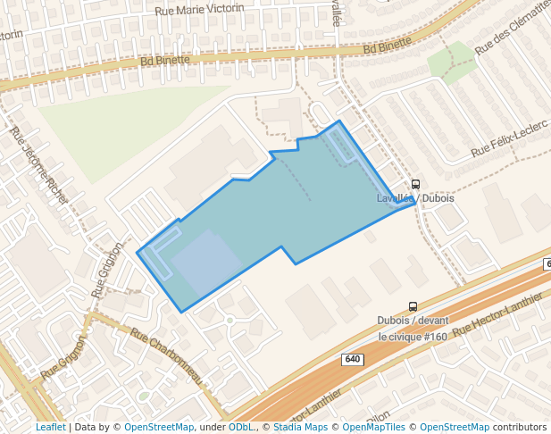 walking in Patriotes secondary school park map in Saint-Eustache
