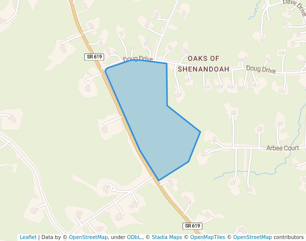 walking in Shenandoah Park (undeveloped) map in Nokesville