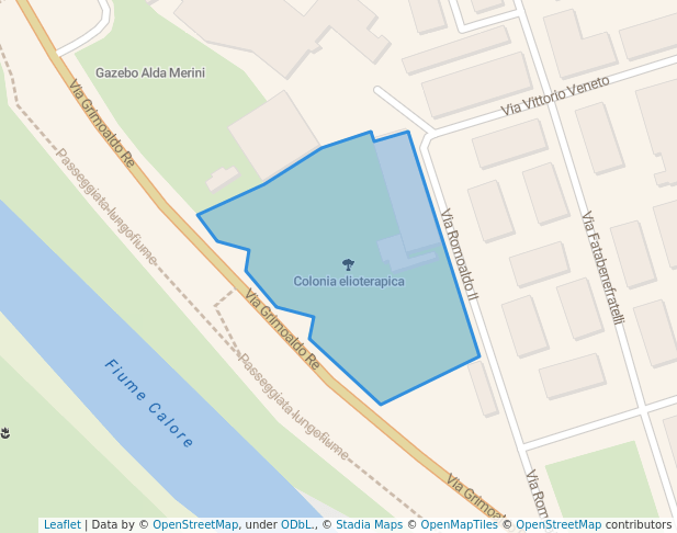 walking in Colonia elioterapica map in Benevento