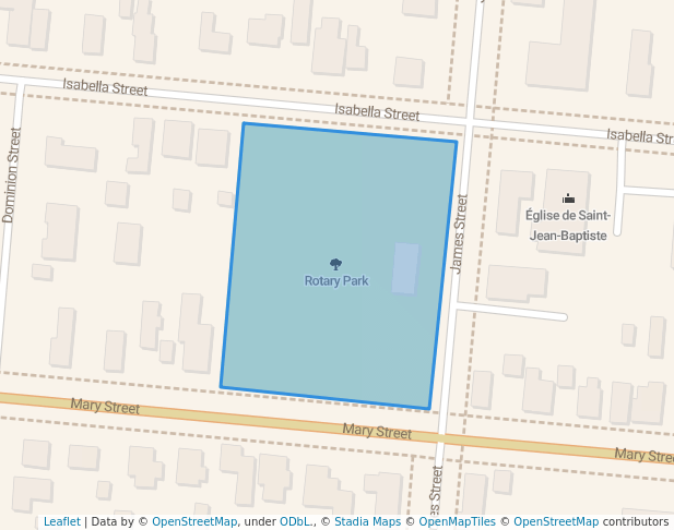 walking in Rotary Park map in Pembroke