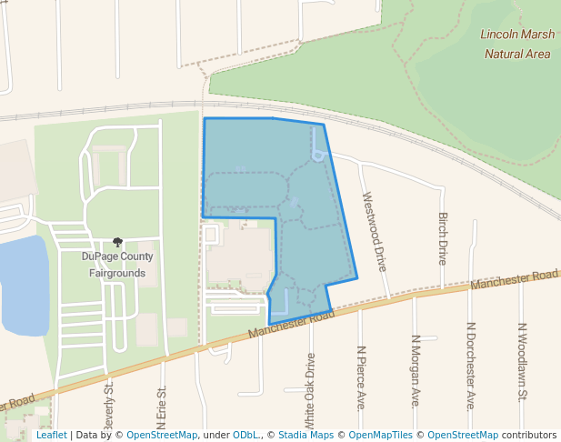 walking in Graf Park map in Wheaton