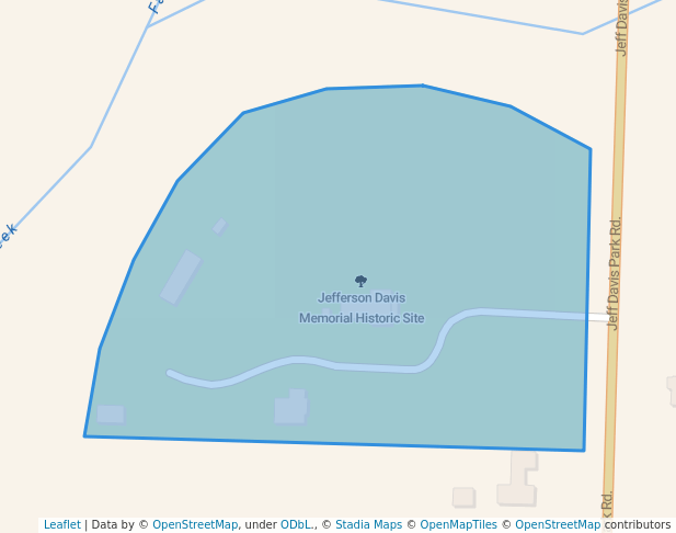 walking in Jefferson Davis Memorial Historic Site map in Fitzgerald