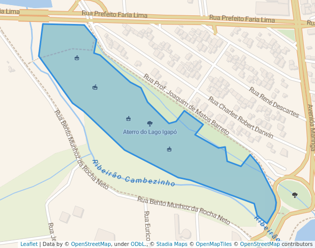 walking in Aterro do Lago Igapó map in Londrina