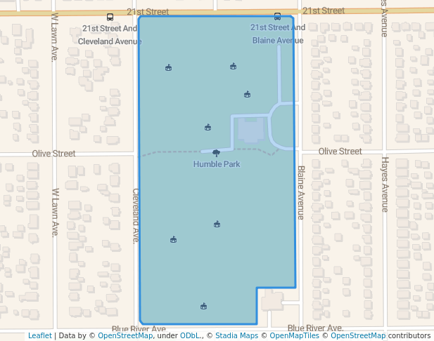 walking in Humble Park map in Racine