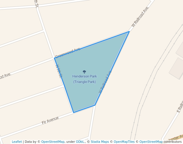 walking in Henderson Park (Triangle Park) map in Winchester Bay