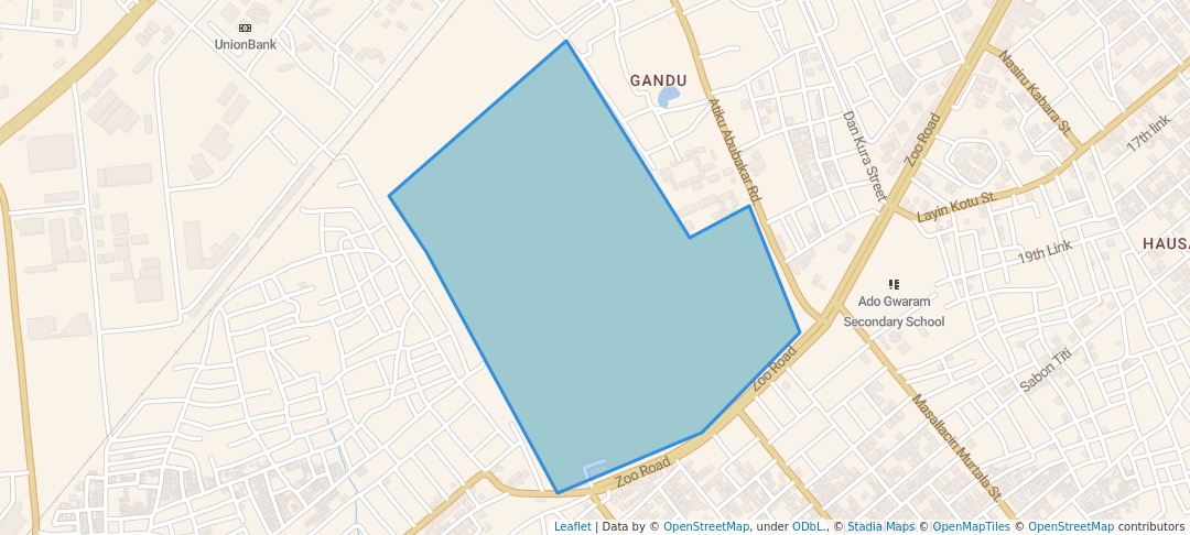 walking in Kano Zoological Garden map in Kano