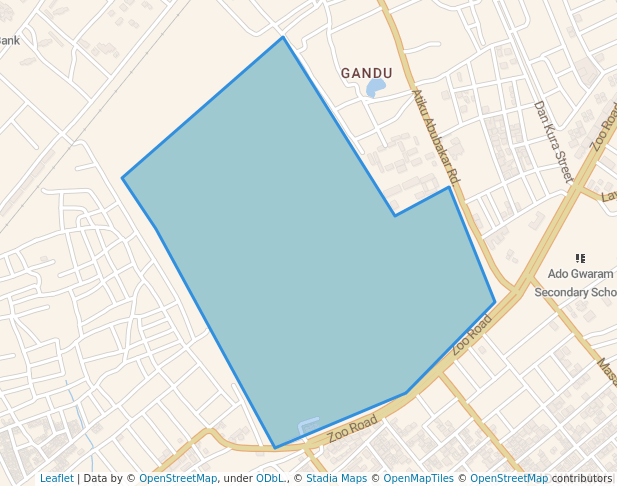 walking in Kano Zoological Garden map in Kano
