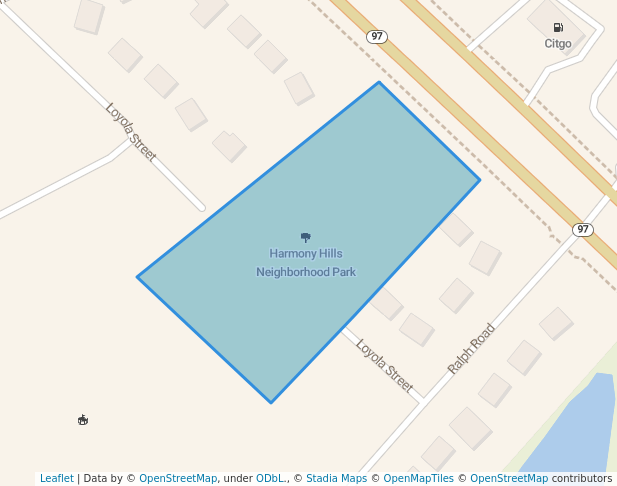walking in Harmony Hills Neighborhood Park map in Aspen Hill