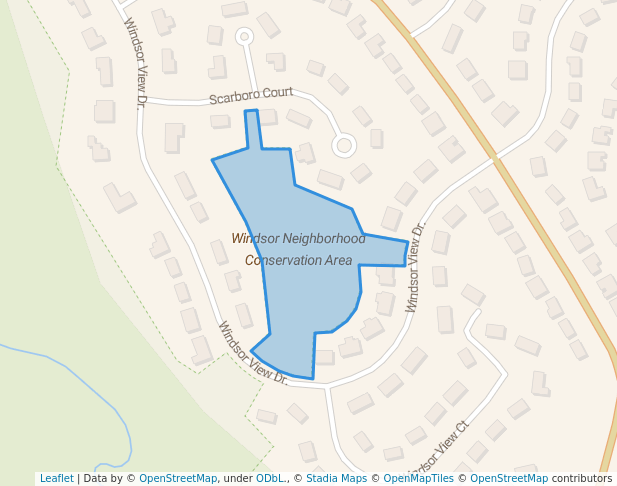 walking in Windsor Neighborhood Conservation Area map in Potomac