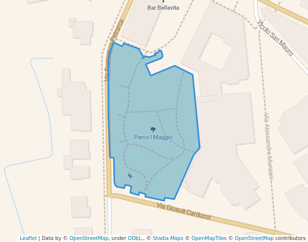 walking in Parco I Maggio map in Montegrotto Terme